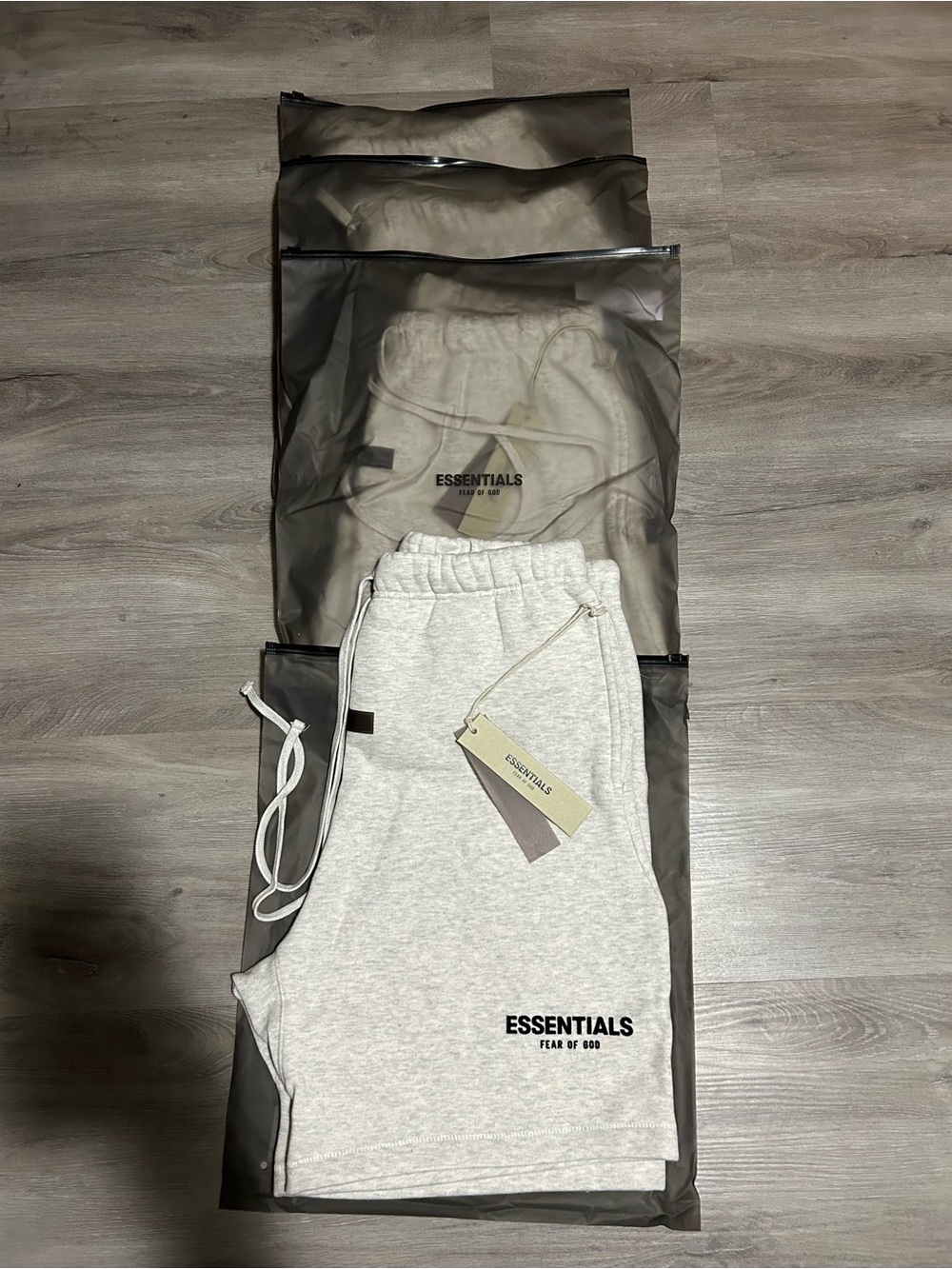 Essentials Light Heather Gray Logo Sweatshorts